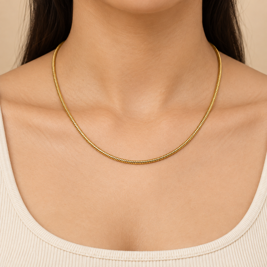 Essential SNAKE CHAIN Necklace | Gold-Tone - For Women | Includes: Necklace