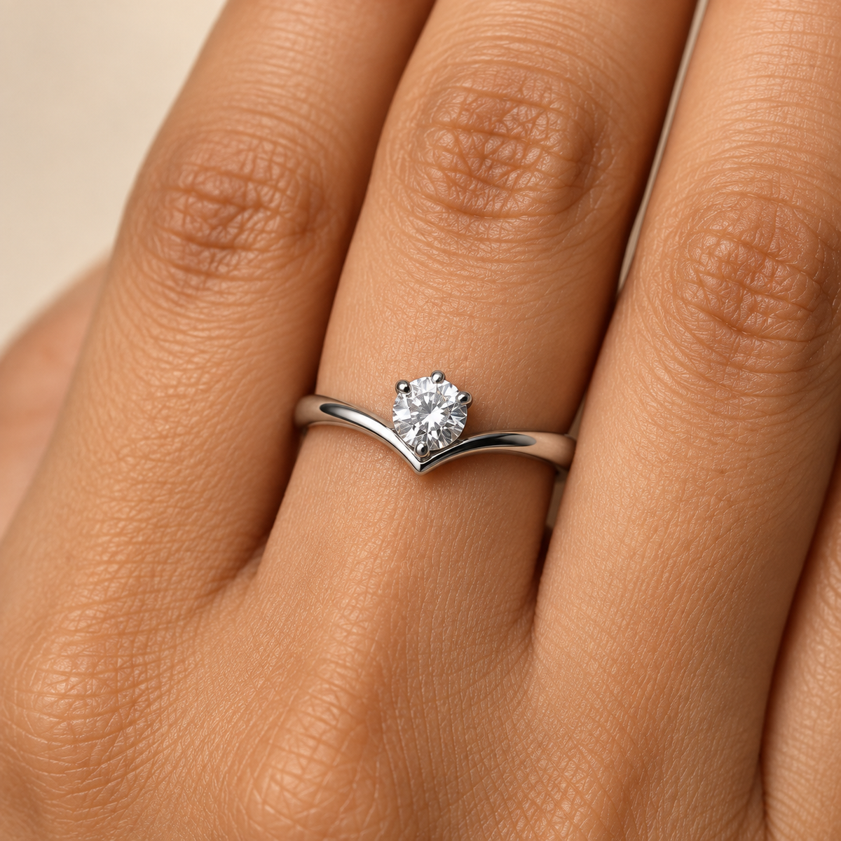 Hearty Dainty Solitaire Zircon Ring | 18K PVD Gold Plated- For Women | Includes: Ring
