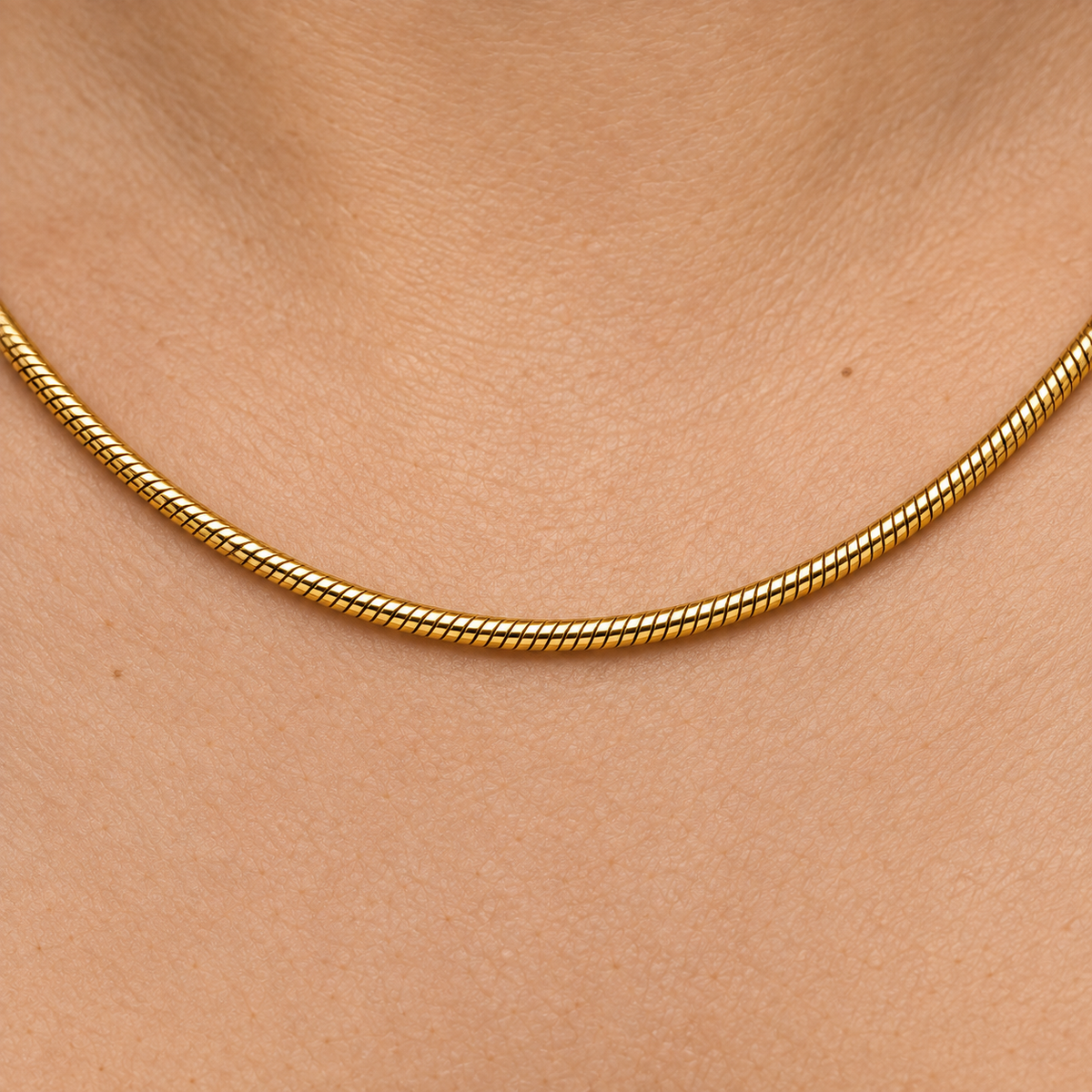 Essential SNAKE CHAIN Necklace | Gold-Tone - For Women | Includes: Necklace