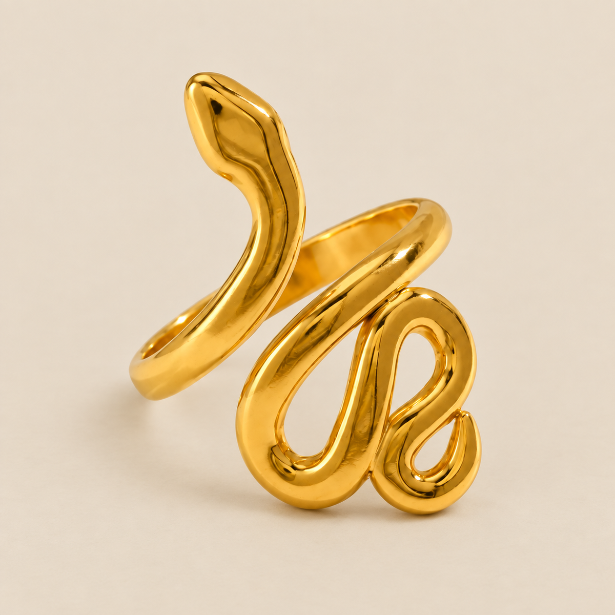 Golden Snaky Ring | 18K PVD Gold Plated- For Women | Includes: Ring