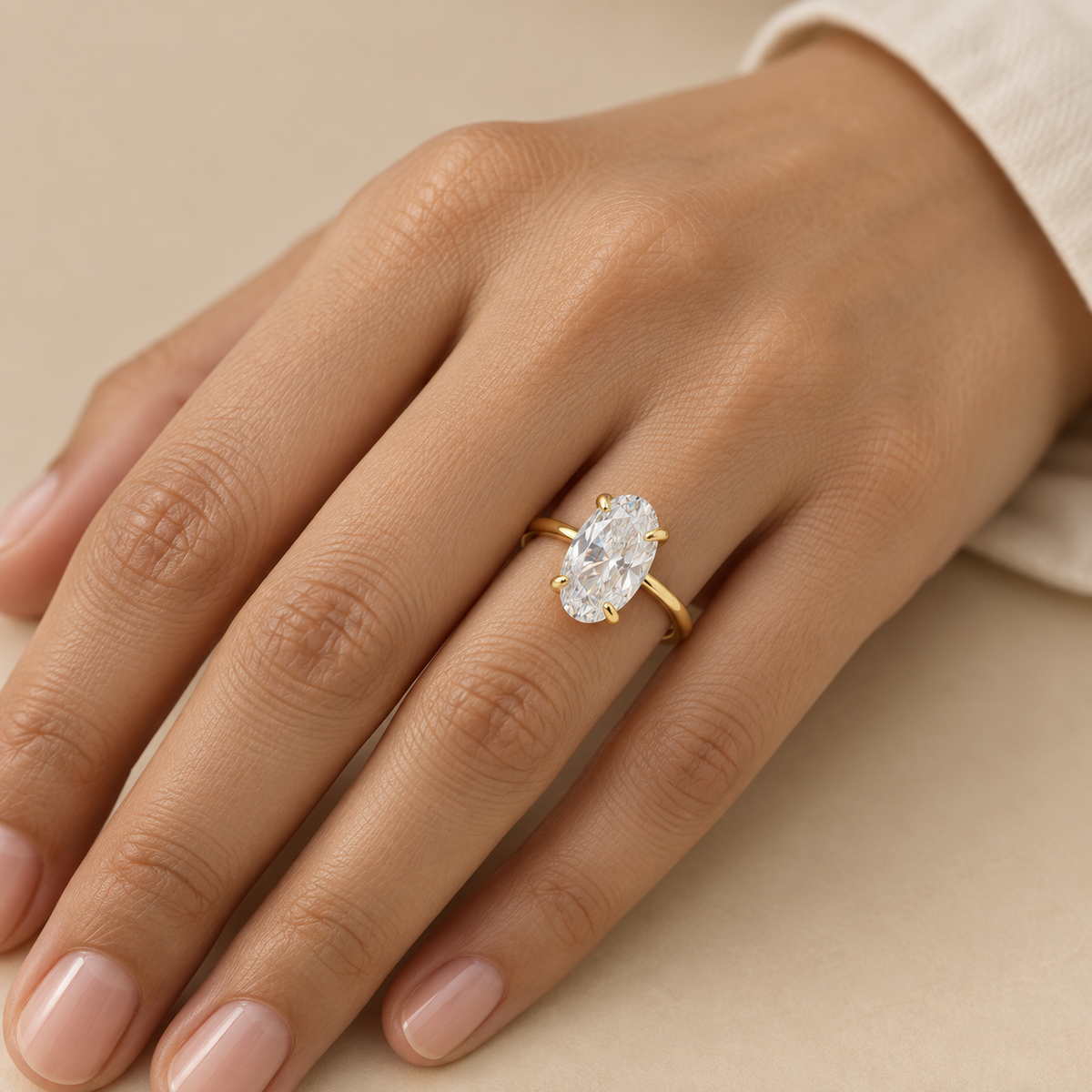 Big Solitaire Zircon Ultra Premium Ring | 18K PVD Gold Plated- For Women | Includes: Ring
