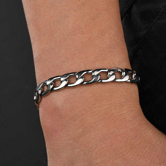 Classical Design Chain Bracelet | Stainless Steel - For Men | Includes: Bracelet