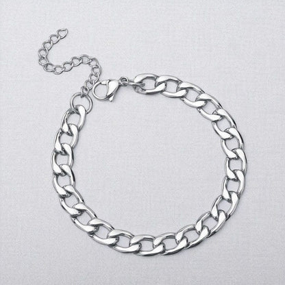 Classical Design Chain Bracelet | Stainless Steel - For Men | Includes: Bracelet
