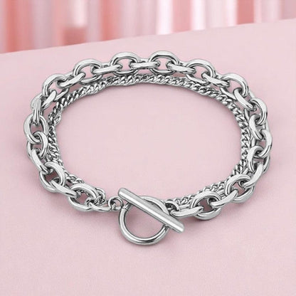 Statement Double-Layered Bracelet | Stainless Steel - For Men | Includes: Bracelet