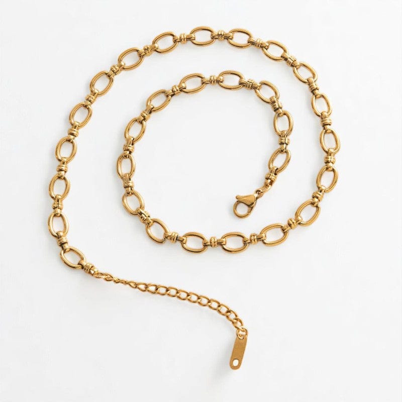Contemporary Design Trendy Chain | 18K PVD Gold Plated - For Women | Includes: Necklace