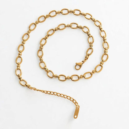 Contemporary Design Trendy Chain | 18K PVD Gold Plated - For Women | Includes: Necklace
