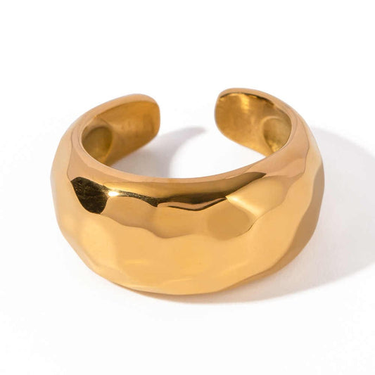 Hammered Bold Ring | 18K PVD Gold Plated - For Women | Includes: Ring