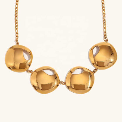 GenZ Golden Orbit Necklace | 18K PVD Gold Plated - For Women | Includes: Necklace