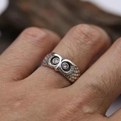 Owl Adjustable Rings | PVD Silver Plated - For Women | Includes: Rings