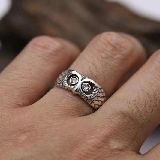Owl Adjustable Rings | PVD Silver Plated - For Women | Includes: Rings