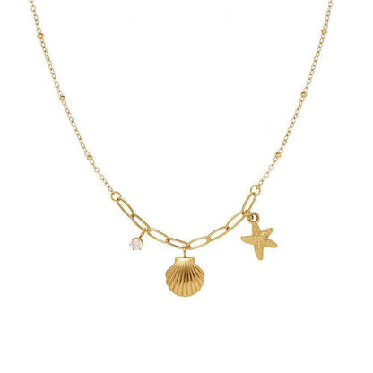 Coastal Design Elegant Necklace | 18K PVD Gold Plated - For Women | Includes: Necklace