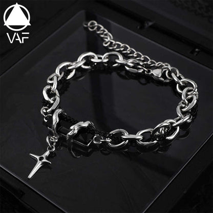 Modern Design Bold Cross Bracelet | Stainless Steel - For Men | Includes: Bracelet