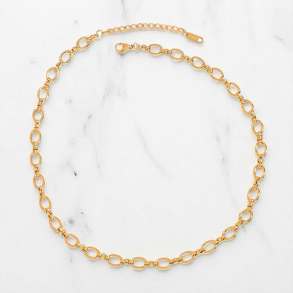 Contemporary Design Trendy Chain | 18K PVD Gold Plated - For Women | Includes: Necklace