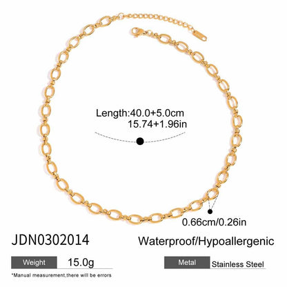 Contemporary Design Trendy Chain | 18K PVD Gold Plated - For Women | Includes: Necklace
