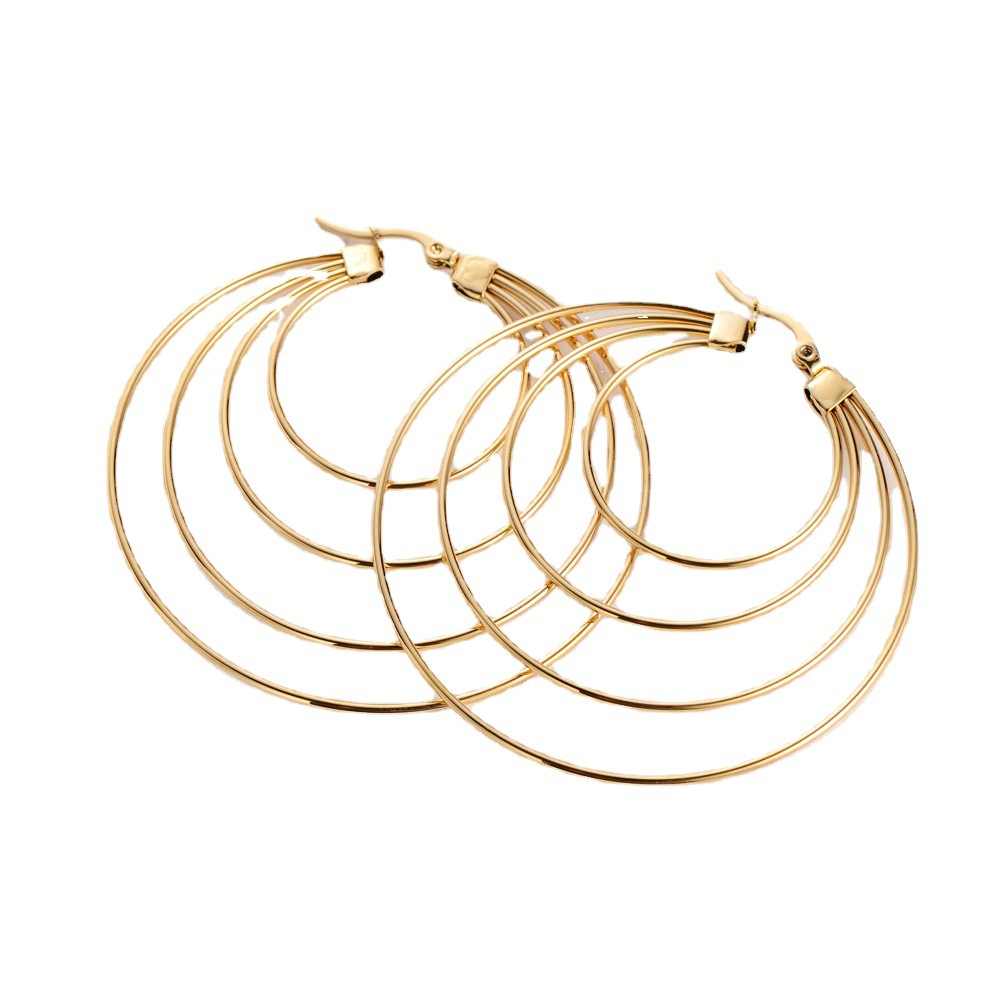 Designer Multi-Layer Earrings | PVD 18K Gold Plated, Stainless Steel, Water Proof- For Women | Includes: Earrings