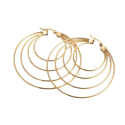 Designer Multi-Layer Earrings | PVD 18K Gold Plated, Stainless Steel, Water Proof- For Women | Includes: Earrings