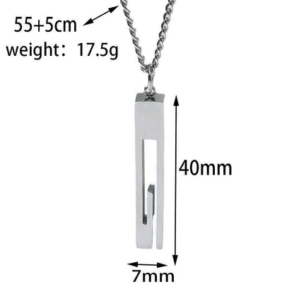 Contemporary Design Necklace | Stainless Steel - For Men | Includes: Necklace