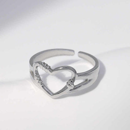 Romantic Heart Ring | PVD Silver Plated - For Women | Includes: Ring