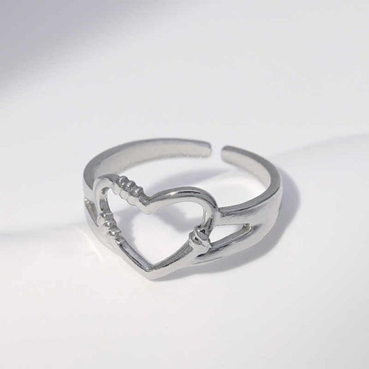 Romantic Heart Ring | PVD Silver Plated - For Women | Includes: Ring