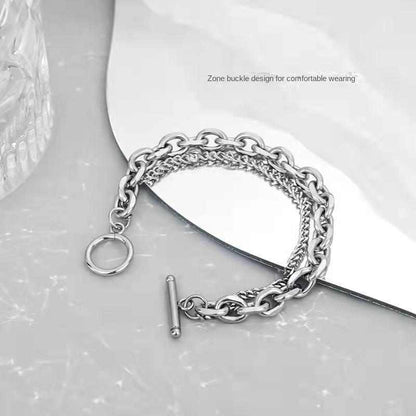 Statement Double-Layered Bracelet | Stainless Steel - For Men | Includes: Bracelet