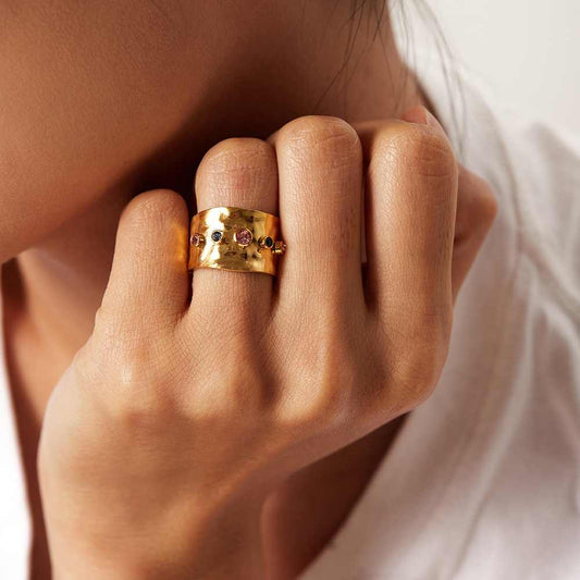Chunky Celestial Ring | 18K PVD Gold Plated - For Women | Includes: Ring