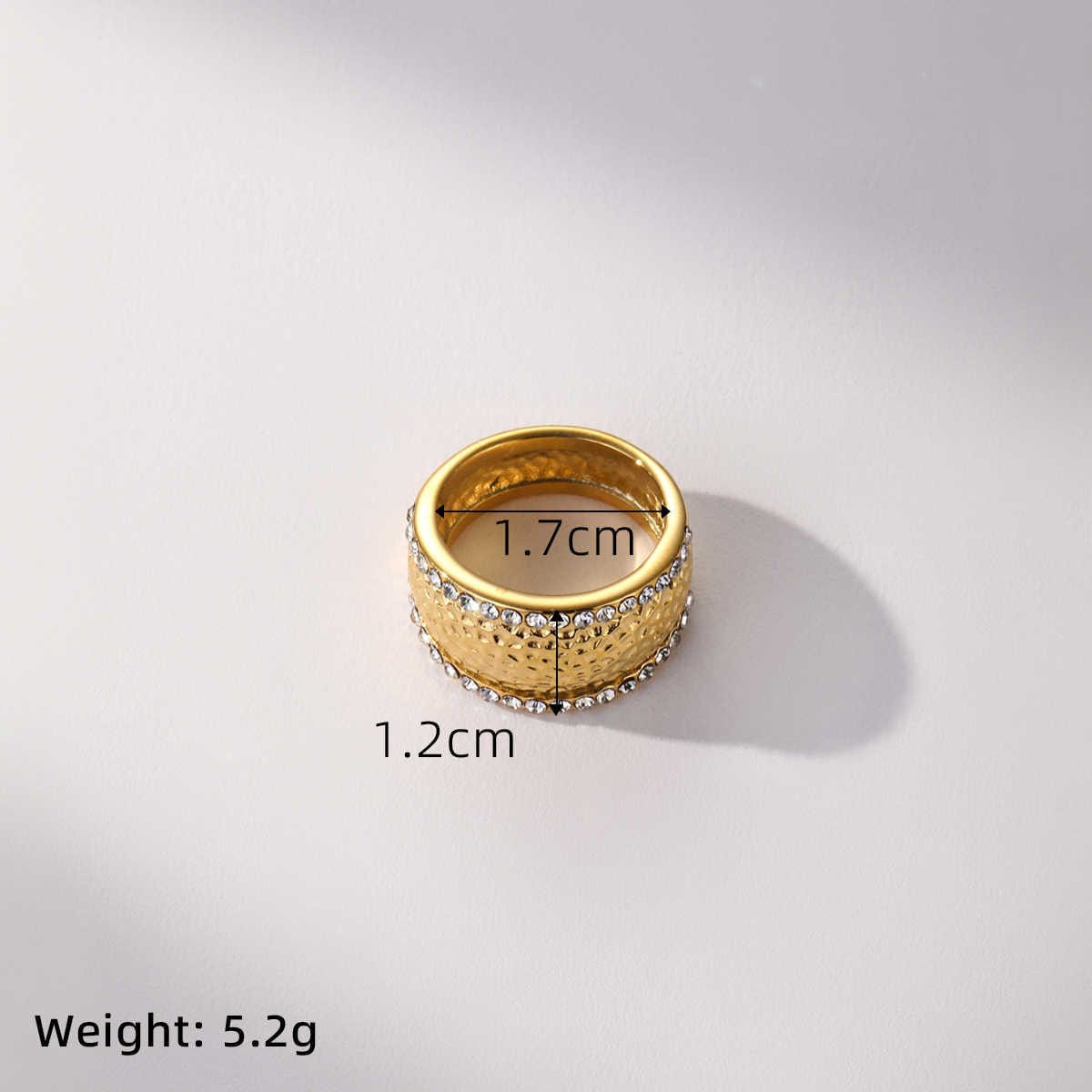 Textured Zircon Ring | 18K PVD Gold Plated - For Women | Includes: Ring