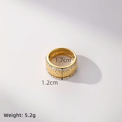 Textured Zircon Ring | 18K PVD Gold Plated - For Women | Includes: Ring