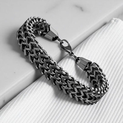 Minimal Design Grey Chain Bracelet | Stainless Steel - For Men | Includes: Bracelet