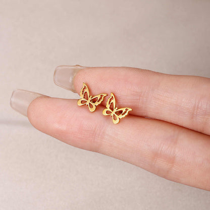 Graceful Butterfly Earrings | 18K PVD Gold Plated - For Women | Includes: Earrings