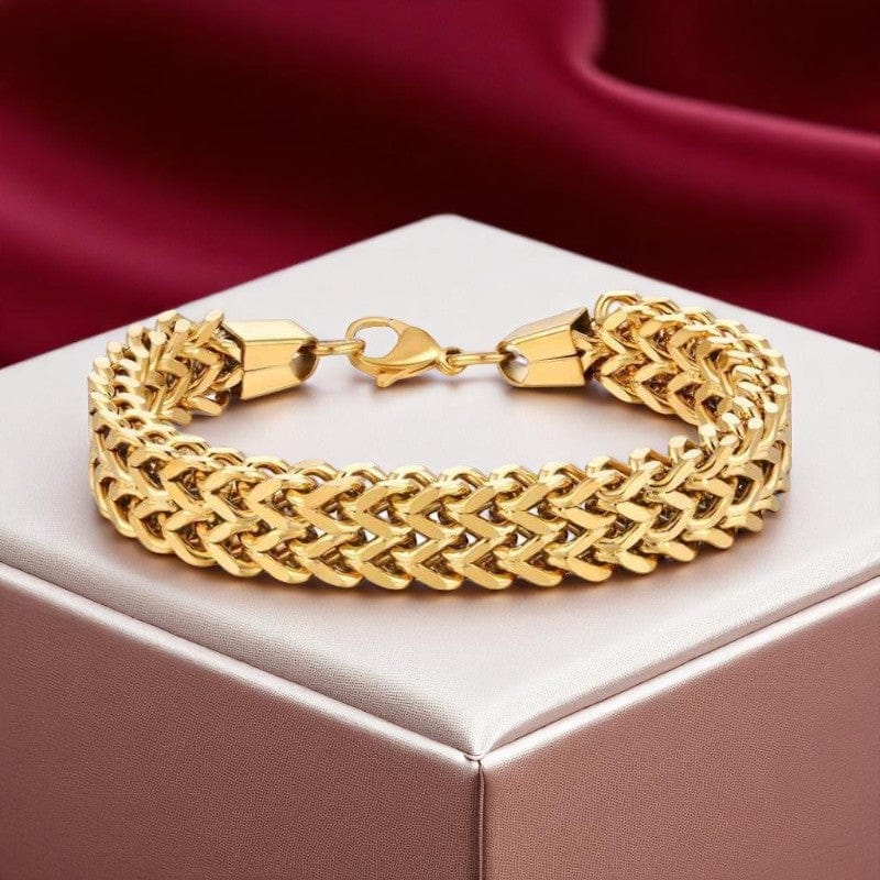 Minimal Design Golden Chain Bracelet | 18k PVD Gold Plated - For Men | Includes: Bracelet
