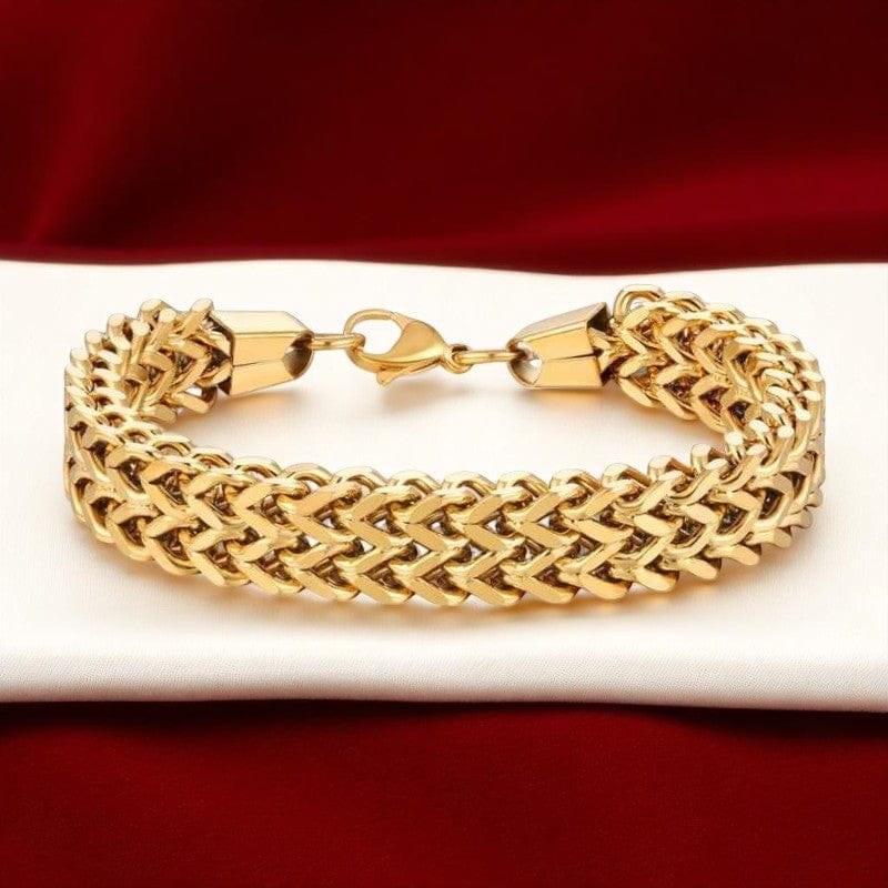 Minimal Design Golden Chain Bracelet | 18k PVD Gold Plated - For Men | Includes: Bracelet