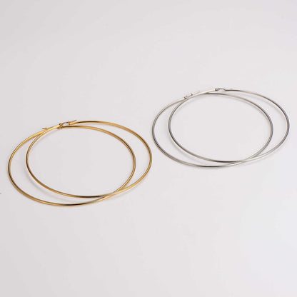 Elegant Big Hoop Earrings | Silver Plated, Stainless Steel, Water Proof - For Women | Includes: Earrings