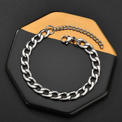 Classical Design Chain Bracelet | Stainless Steel - For Men | Includes: Bracelet