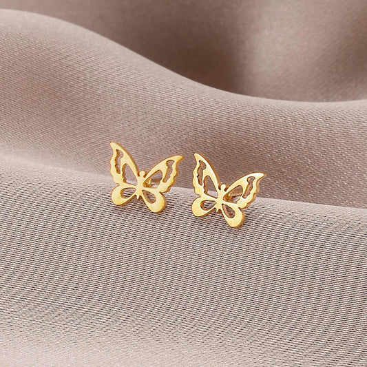 Graceful Butterfly Earrings | 18K PVD Gold Plated - For Women | Includes: Earrings