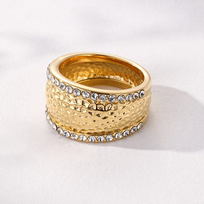 Textured Zircon Ring | 18K PVD Gold Plated - For Women | Includes: Ring