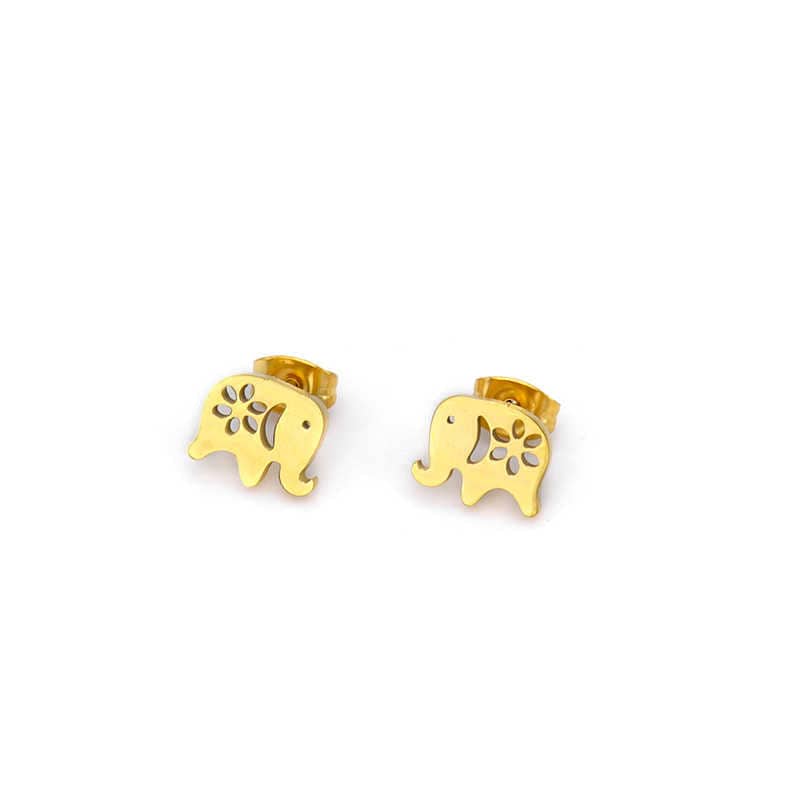 Cute Baby Elephant Earrings | 18K PVD Gold Plated - For Women | Includes: Earrings