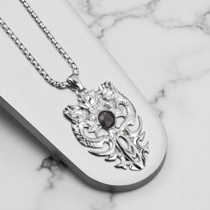Mythic Double Dragon Necklace | Premium Alloy - For Men | Includes: Necklace