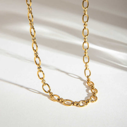 Contemporary Design Trendy Chain | 18K PVD Gold Plated - For Women | Includes: Necklace