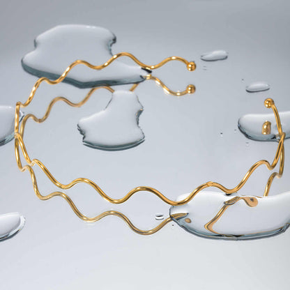 Diva’s Gleam Necklace | PVD Gold Plated Stainless Steel - For Women | Includes: Necklace