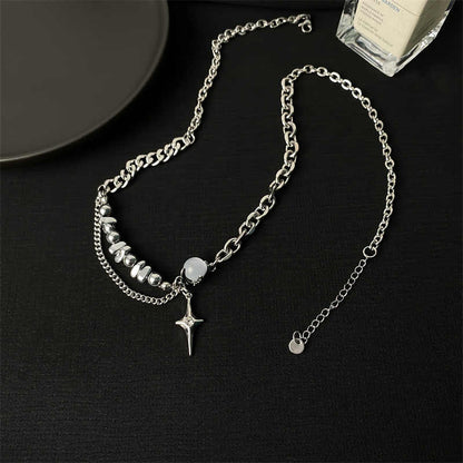 Stellar Edge Necklace | Silver PVD-Plated Charm | Unisex