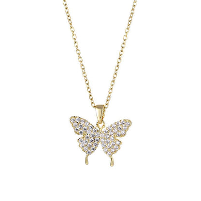 Delicate Butterfly Necklace | 18K PVD Gold Plated - For Women | Includes: Necklace