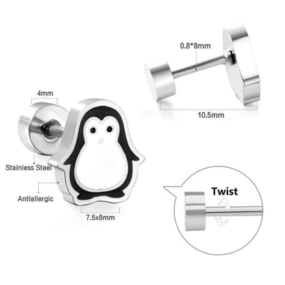 Chic Penguin Earrings | Stainless Steel - For Women | Includes: Earrings