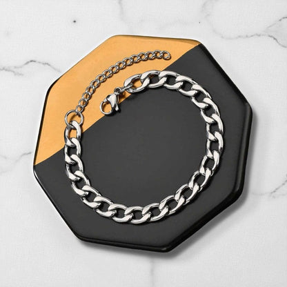 Classical Design Chain Bracelet | Stainless Steel - For Men | Includes: Bracelet