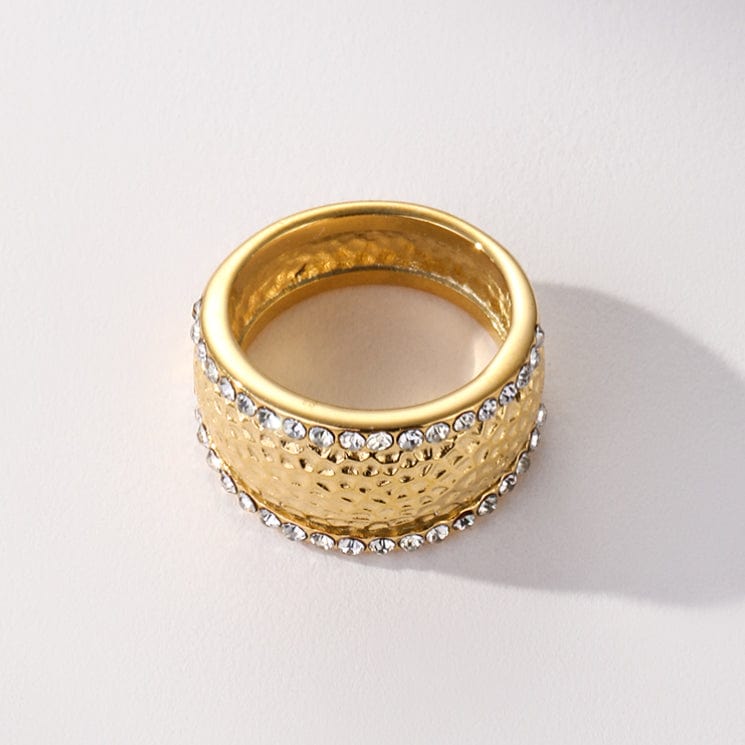 Textured Zircon Ring | 18K PVD Gold Plated - For Women | Includes: Ring