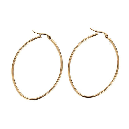 GeoGlow Hoop Earrings | PVD 18K Gold Plated, Stainless Steel, Water Proof - For Women | Includes: Earrings
