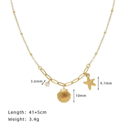 Coastal Design Elegant Necklace | 18K PVD Gold Plated - For Women | Includes: Necklace