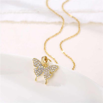 Delicate Butterfly Necklace | 18K PVD Gold Plated - For Women | Includes: Necklace