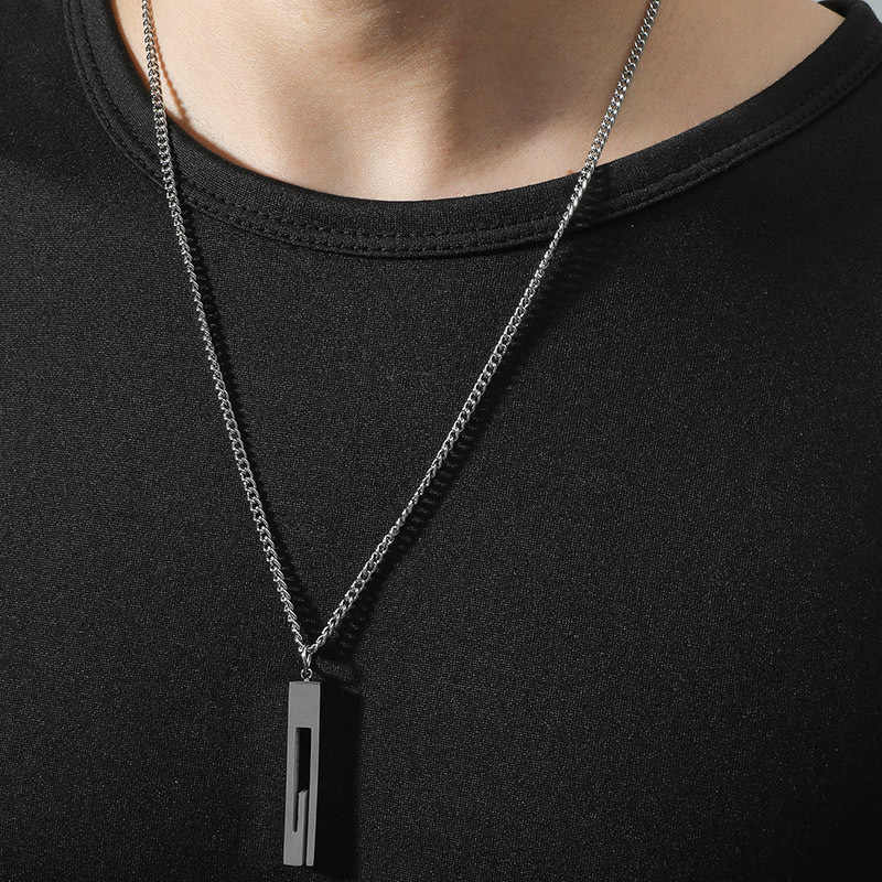 Contemporary Design Necklace | Stainless Steel - For Men | Includes: Necklace