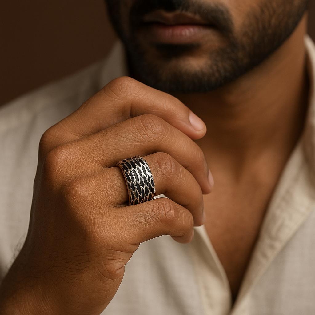 Midnight Vortex Statement Ring | Titanium Steel Ring  | Includes: Ring