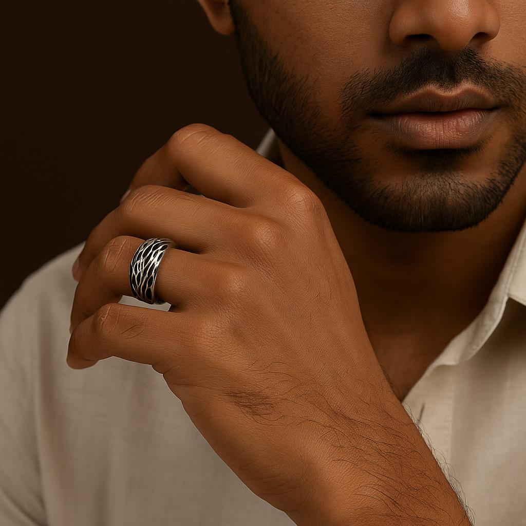 Midnight Vortex Statement Ring | Titanium Steel Ring  | Includes: Ring